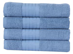 Set di 4 asciugamani in cotone blu 50x100 cm - Good Morning