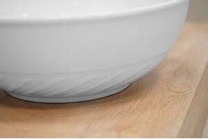 Lavabo da appoggio tondo in ceramica Bianco 40 cm per bagno