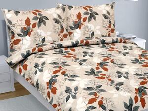 Set di lenzuola in cotone - 1 set 200x200, 70x90 - arancione, grigio, beige