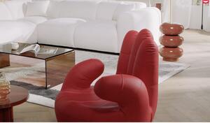 Poltrona a forma di mano girevole in similpelle Rosso - CATCHY