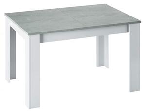 Tavolo allungabile da pranzo rettangolare in legno 140-190x90 cm Kendra Cemento/Bianco - Fores