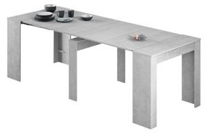 Tavolo Allungabile Moderno Effetto Cemento In Legno Grigio Consolle 2,37 metri - Fores