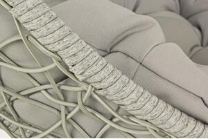 Poltrona sospesa tonda colore grigio con cuscini e struttura in ferro Amirantes Bizzotto - Bizzotto