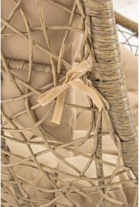 Poltrona sospesa legno naturale con cuscini e struttura in ferro Amirantes Bizzotto - Bizzotto