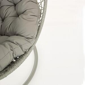 Poltrona sospesa tonda colore grigio con cuscini e struttura in ferro Amirantes Bizzotto - Bizzotto