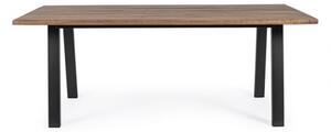 Tavolo da esterno rettangolare in legno 200x100 cm gambe in acciaio antracite Oslo Bizzotto - Bizzotto