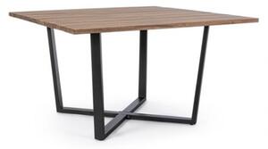 Tavolo da esterno quadrato in legno 130x130 cm gambe in acciaio Helsinki Bizzotto - Bizzotto