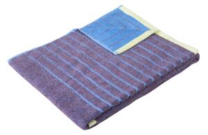 Asciugamano in cotone blu e viola Dora, 50 x 100 cm - Hübsch