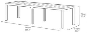 Tavolo Da Pranzo Per Esterno A Doppia Configurazione 3 Metri Julie Double Keter Bianco - Keter