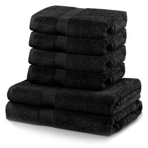 Set di 2 asciugamani neri e 4 asciugamani Marina - DecoKing