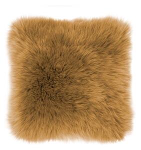 Cuscino in pelle di pecora marrone, 45 x 45 cm - Tiseco Home Studio