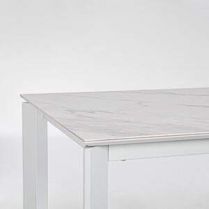 Tavolo Da Interno Allungabile 90x160-220 In Acciaio Piano In Ceramica Bianco-Grigio Briva Bizzotto - Bizzotto