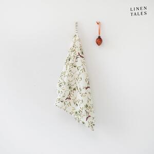 Asciugamano in lino con motivo natalizio 45x65 cm Mistletoe - Linen Tales