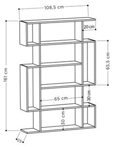 Libreria A Parete 110x25x161H Design Moderno Salvaspazio Effetto Legno Rovere E Antracite Mito