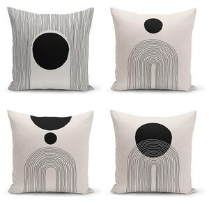 Federe nere e beige in set da 4 43x43 cm - Minimalist Cushion Covers