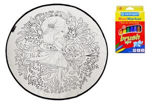 Tappeto da colorare per bambini , ø 130 cm My Sweet Buterfly - Butter Kings