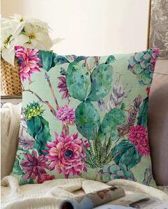 Federa verde in misto cotone Cactus, 55 x 55 cm - Minimalist Cushion Covers