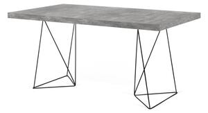Tavolo da lavoro in cemento decorato con base nera , 160 x 90 cm Multi - TemaHome