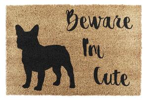 Stuoia di cocco 40x60 cm Beware I'm Cute French Bulldog - Artsy Doormats
