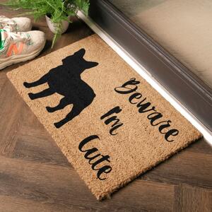 Zerbino in cocco 40x60 cm Beware I'm Cute French Bulldog - Artsy Doormats
