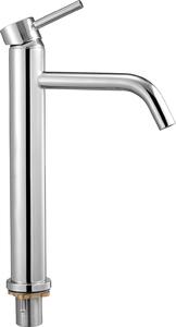 Miscelatore monocomando per lavello, rubinetto argentato cromato per lavelli da cucina, miscelatore per cucina con scarico a pulsante, adatto per bagni, camper, bar, rubinetto con arco alto