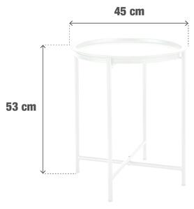 Tavolino da esterno Mobis NATERIAL con piano in acciaio bianco Ø 45 cm