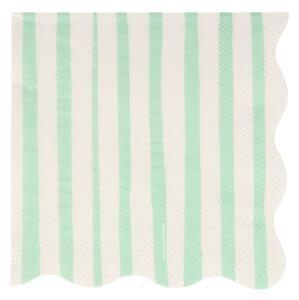 Tovaglioli di carta in set da 16 Mint Stripe - Meri Meri