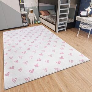 Tappeto per bambini rosa e bianco 120x170 cm Hearts - Hanse Home