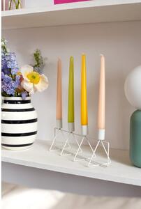 Portacandele bianco per 4 candele, lunghezza 40 cm - PT LIVING