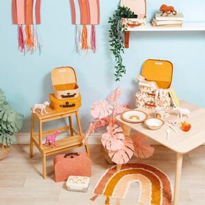 Tappeto in cotone arancione e rosa per bambini , 50 x 60 cm Earth Rainbow - Sass & Belle