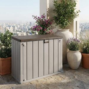 TOOMAX OUTLET - Cassapanca contenitore Baule da esterno in Resina Dim. 145x82x124 cm colore Beige/Marrone