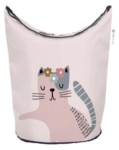 Cesto portaoggetti per bambini in tessuto rosa Meow Meow - Butter Kings