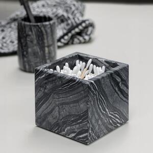 Organizzatore da bagno in marmo grigio scuro per tamponi di cotone Marble - Mette Ditmer Denmark