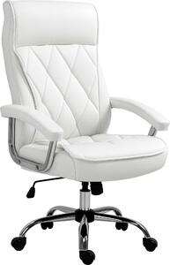 Sedia da ufficio 921-473WT, ergonomica, girevole, con funzione a dondolo, regolabile in altezza, bianca, 66 x 69 x 121 cm - A