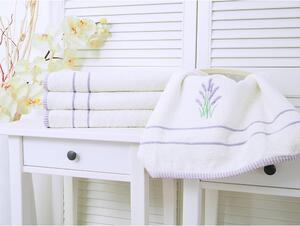 Asciugamano in crema e lavanda 50x90 cm - B.E.S