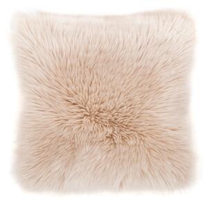 Cuscino in pelle di pecora beige, 45 x 45 cm - Tiseco Home Studio
