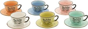 Casa Collection Set 6 Tazzine Caff con Piatt0 Morning - 42022