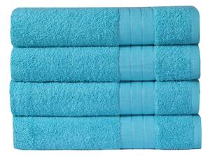 Set di 4 asciugamani in cotone turchese 50x100 cm - Good Morning