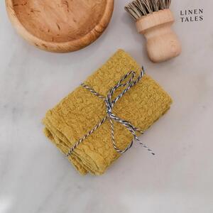 Asciugamani di lino in set da 2 26x26 cm Lemon Curry - Linen Tales