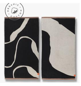 Asciugamani bianchi e neri in set da 2 pezzi in cotone biologico 50x90 cm Nova Arte - Mette Ditmer Denmark