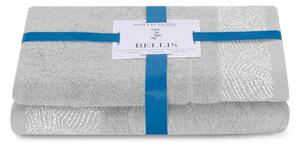 Asciugamani e teli da bagno in spugna di cotone grigio chiaro in un set di 2 pezzi Bellis - AmeliaHome