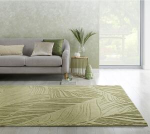 Tappeto in lana verde 200x290 cm Lino Leaf - Flair Rugs