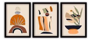 Set di 3 dipinti in cornice nera Moderna, 35 x 45 cm - Vavien Artwork