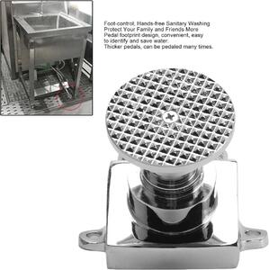 Rubinetto a pedale in acciaio inossidabile, valvola a pedale, miscelatore a pedale a risparmio idrico, colore argento, per lavabi, bagno