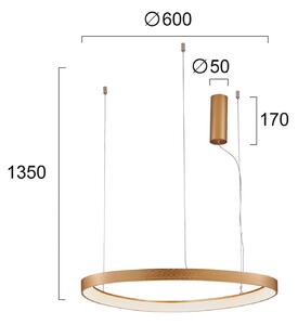 Viokef Lampada LED a sospensione Loop, oro, Ø 60 cm