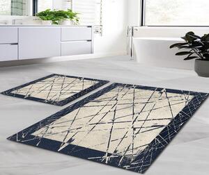 Set di 2 tappetini da bagno beige e blu Mila Home Geometric - Minimalist Home World
