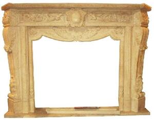 Casa Padrino: cornice per camino barocco beige 180 x 35 x h. 130 cm - Cornice per camino realizzata a mano in marmo di alta qualità - Magnifico mobile barocco