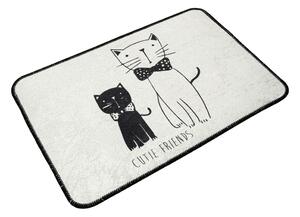 Tappetino da bagno bianco/nero 60x40 cm Little Cats - Foutastic