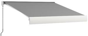 Outsunny Tendalino motorizzato, tendalino elettrico, angolo regolabile 14°-30°, con telecomando manovella, 3 x 2,5 m, grigio chiaro