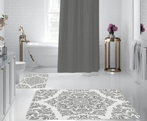 Set di 2 tappetini da bagno bianchi e grigi - Oyo Concept